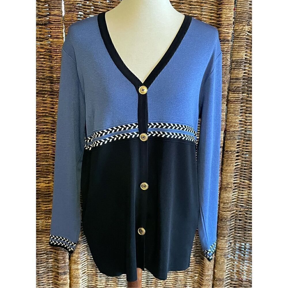 Howard Wolf Escape Womens Cardigan Sweater V-Neck Long Sleeve Button Up Blue/Bl - Picture 9 of 13
